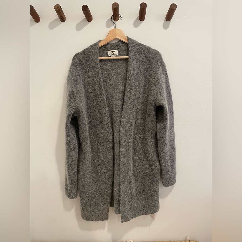 Acne studio open front wool long cardigan